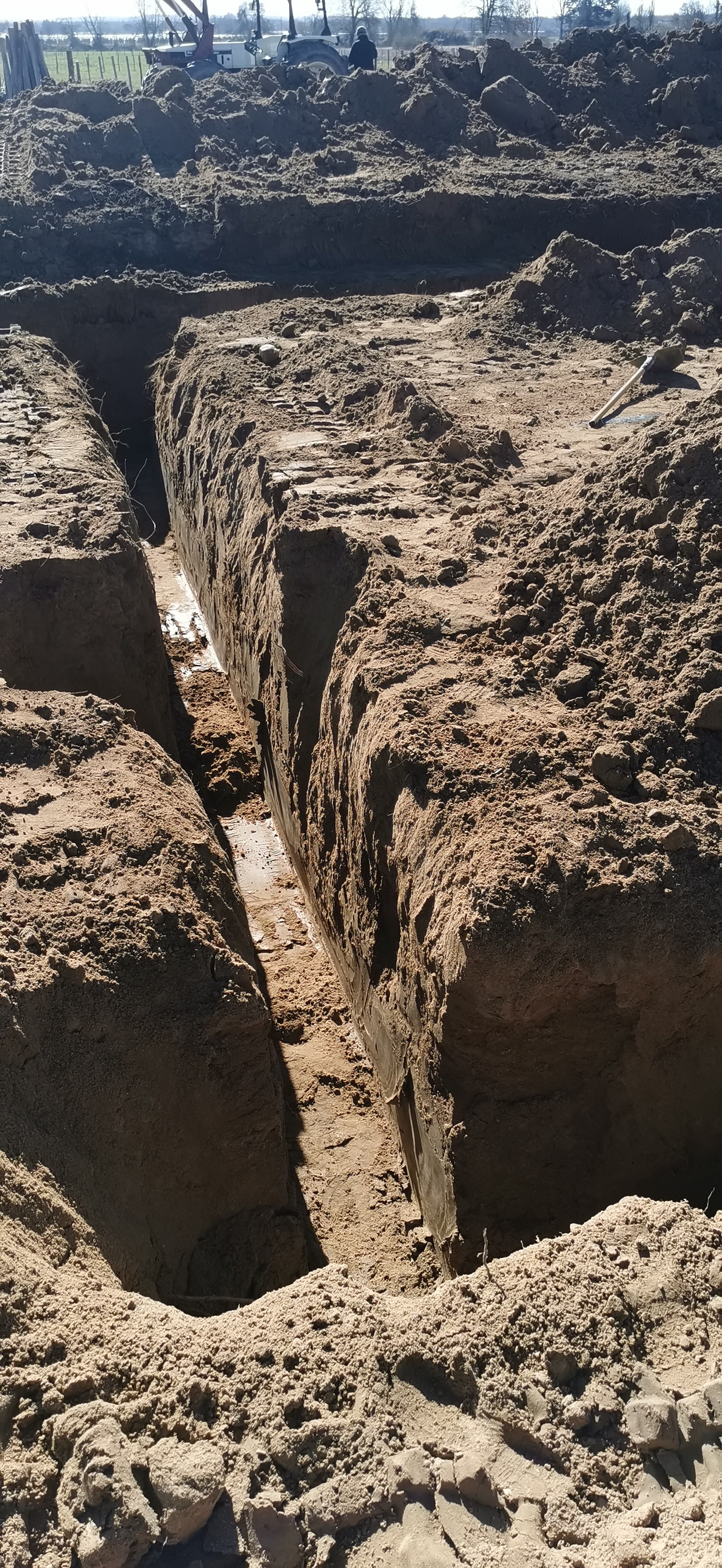 Tranchées d'une maison