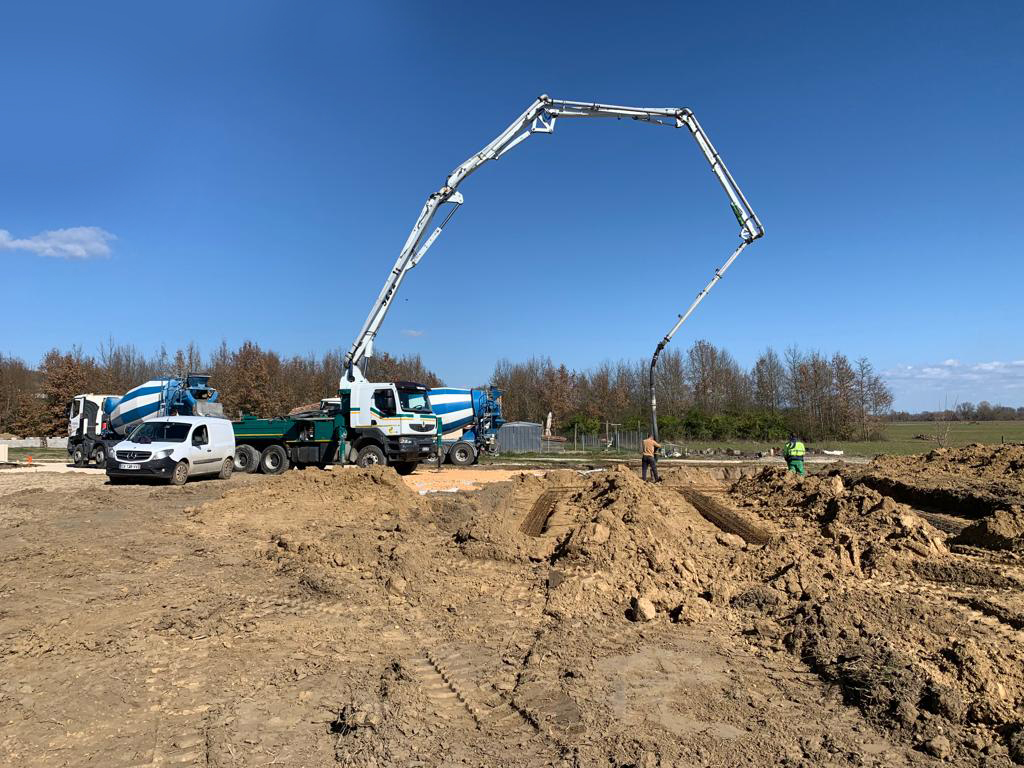 Photo du chantier de la réalisation des fondations