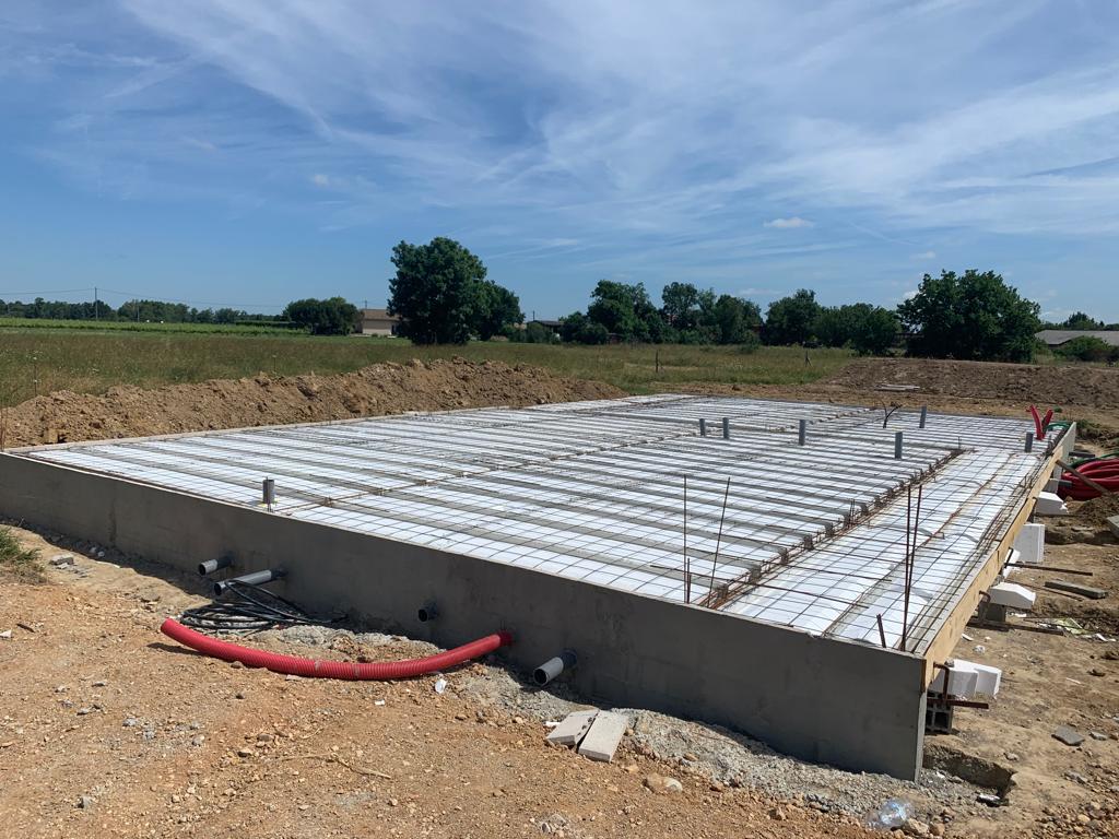 Photo de la réalisation d'un planché isolé