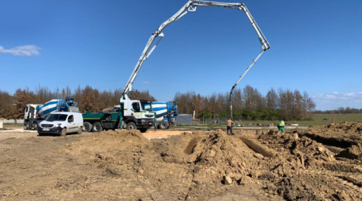 Réalisation des fondations grâce a une pompe